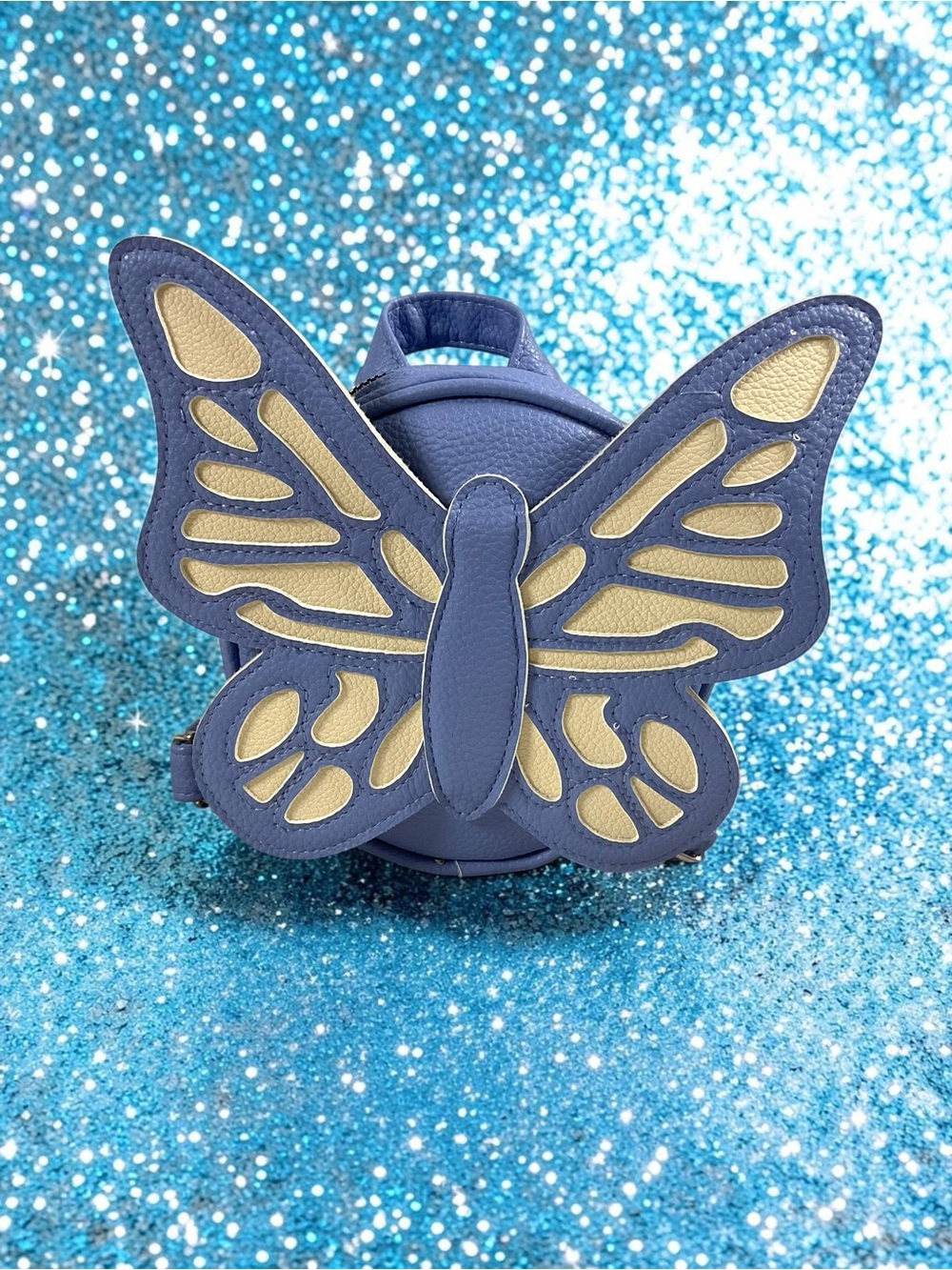 Cupcakes & Cashmere Kids Butterfly Backpack - Blue and Cream